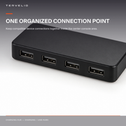 Four-Port Center Console USB Hub for Tesla Model 3 / Model Y housing and port-detail view
