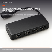Four-Port Glovebox USB Hub for Tesla Model 3 / Model Y installed in the compatible Tesla glovebox area