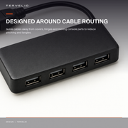 Four-Port Glovebox USB Hub for Tesla Model 3 / Model Y organizing multiple compatible device connections