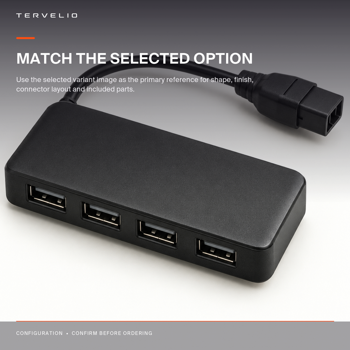 Four-Port Glovebox USB Hub for Tesla Model 3 / Model Y configuration and port-layout reference