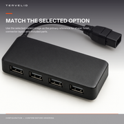 Four-Port Glovebox USB Hub for Tesla Model 3 / Model Y configuration and port-layout reference