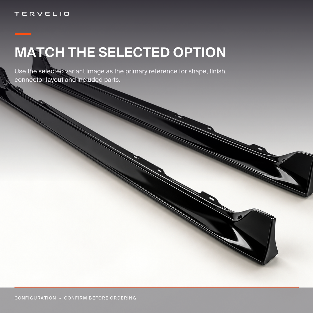 Gloss Black Side Skirt Pair body-geometry and fitment reference