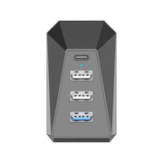 Glovebox USB expansion hub showing the available connection ports