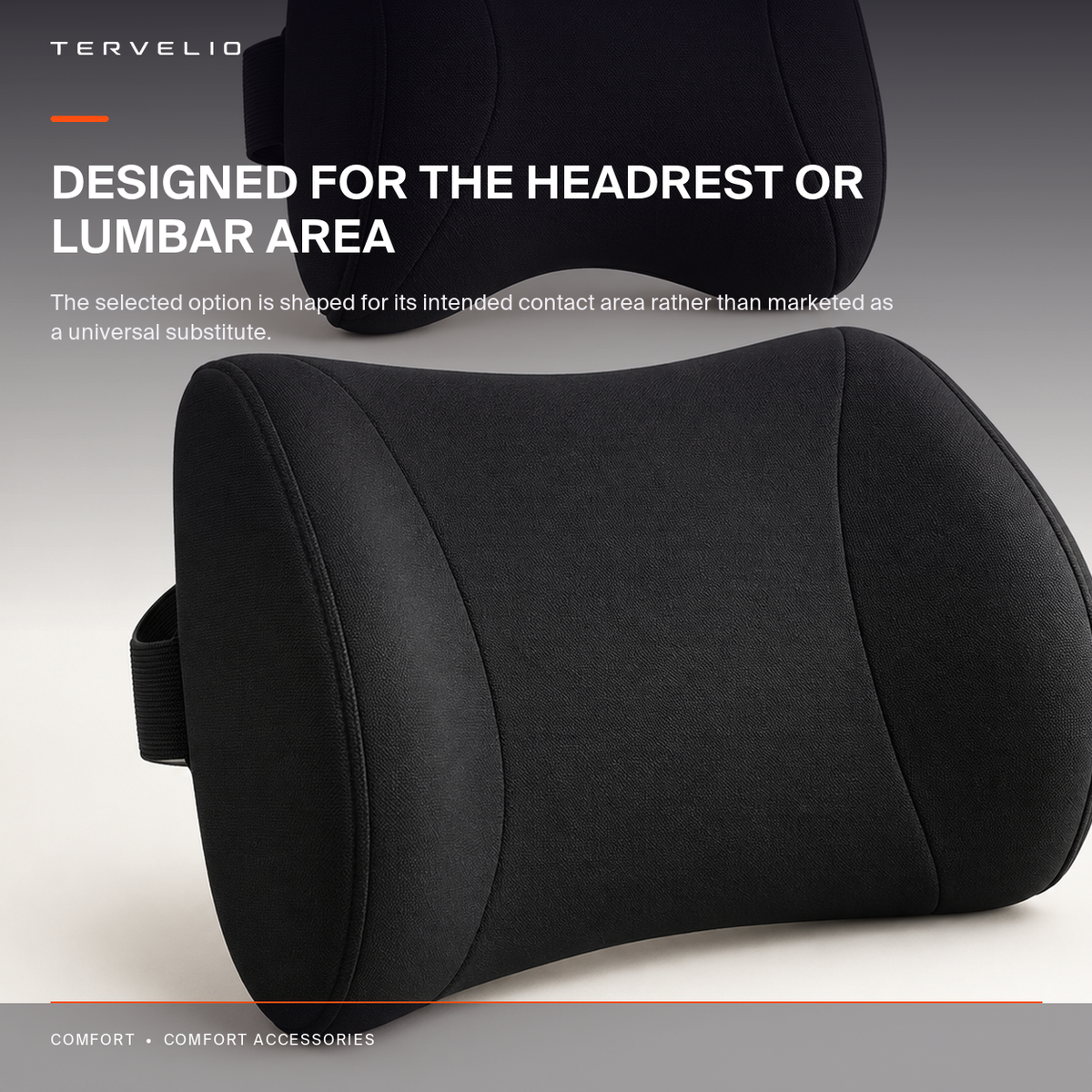 Headrest and Lumbar Cushion Options for Tesla construction, edge and material detail