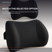 Headrest and Lumbar Cushion Options for Tesla position, finish and fitment reference