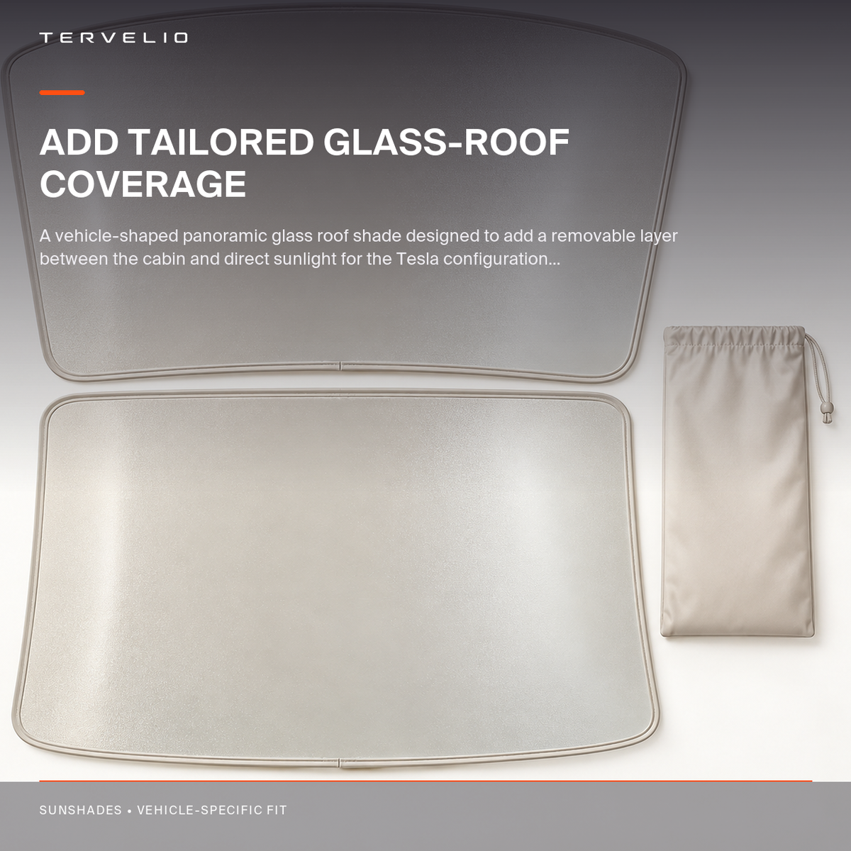 Ice-Crystal Silicone Roof Sunshade for Tesla Model Y installed across the selected vehicle panoramic glass roof