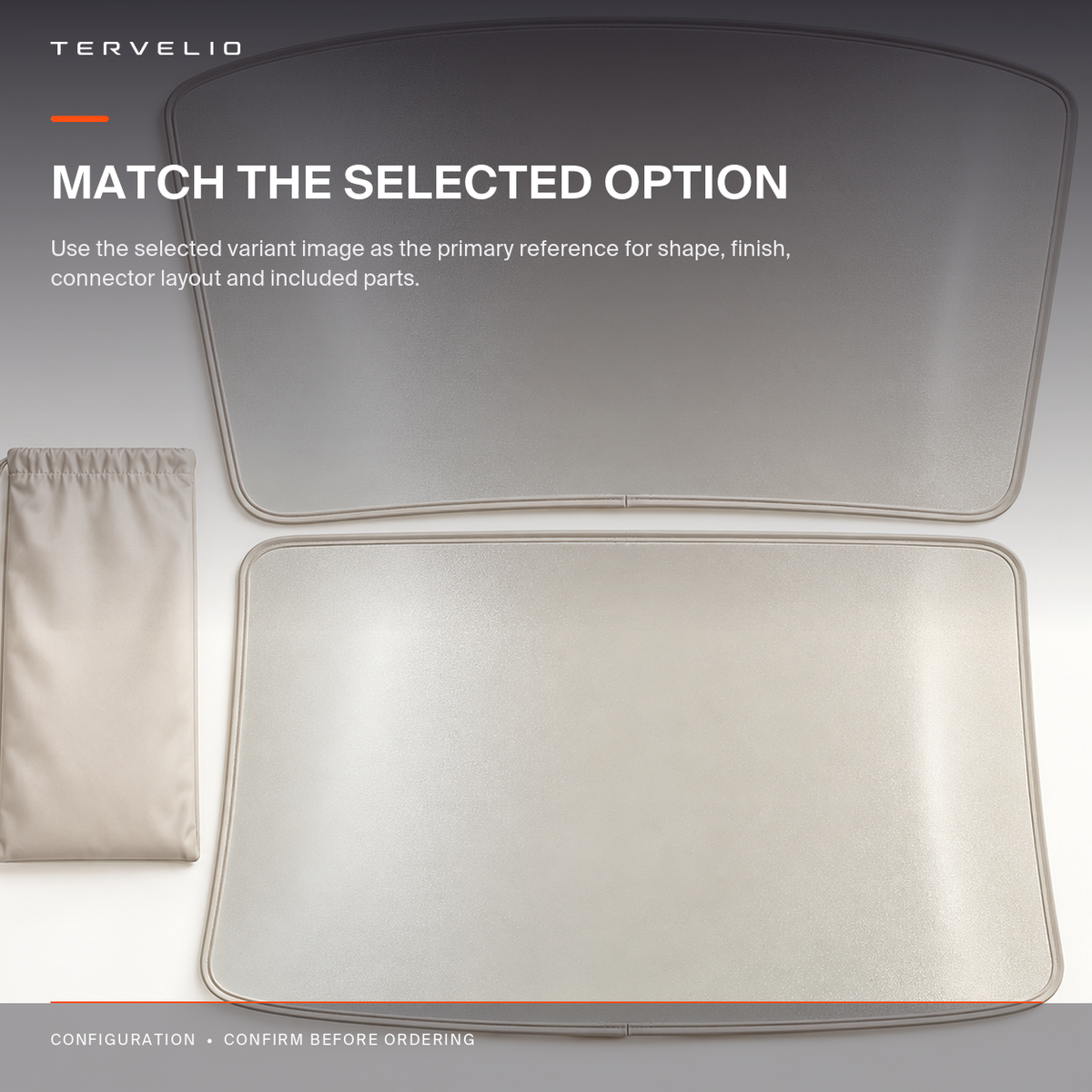 Ice-Crystal Silicone Roof Sunshade for Tesla Model Y vehicle-generation and panel-layout reference
