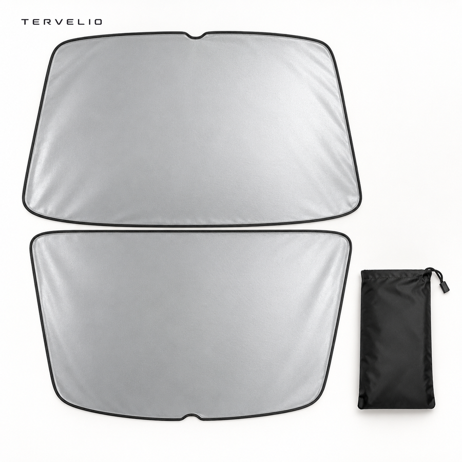 TERVELIO Ice-Silk Roof Sunshade for Tesla Model Y configuration overview