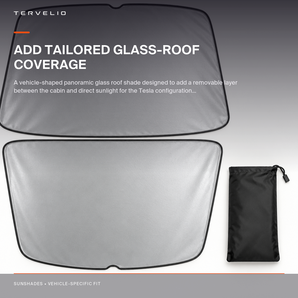 Ice-Silk Roof Sunshade for Tesla Model Y installed across the selected vehicle panoramic glass roof