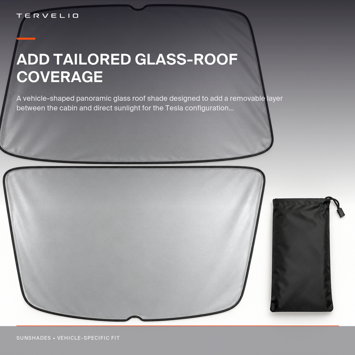 Ice-Silk Roof Sunshade for Tesla Model Y installed across the selected vehicle panoramic glass roof