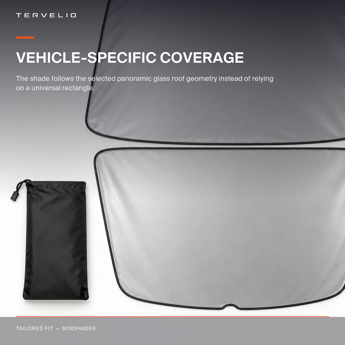 Ice-Silk Roof Sunshade for Tesla Model Y edge, panel and material detail