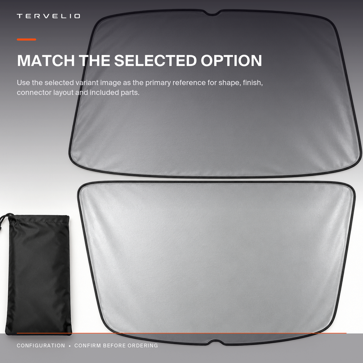 Ice-Silk Roof Sunshade for Tesla Model Y vehicle-generation and panel-layout reference
