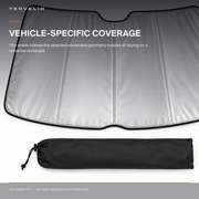Ice-Silk Windshield Sunshade for Tesla Model Y material, edge and panel detail