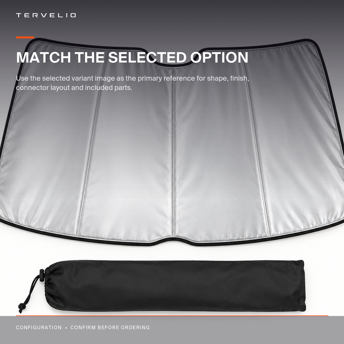 Ice-Silk Windshield Sunshade for Tesla Model Y vehicle-generation and panel-layout reference