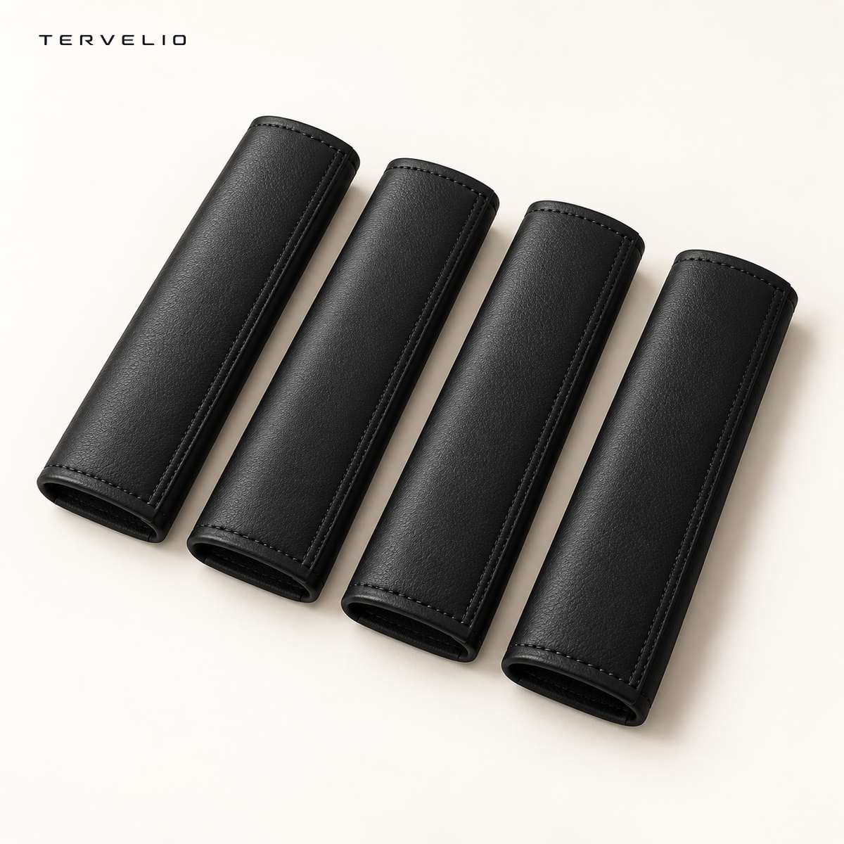 TERVELIO Leather Seat Belt Shoulder Pad Set configuration overview