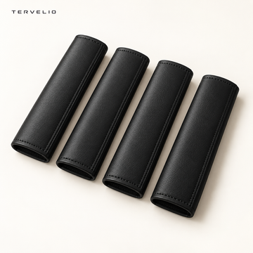 TERVELIO Leather Seat Belt Shoulder Pad Set configuration overview