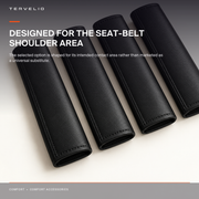 Leather Seat Belt Shoulder Pad Set construction, edge and material detail