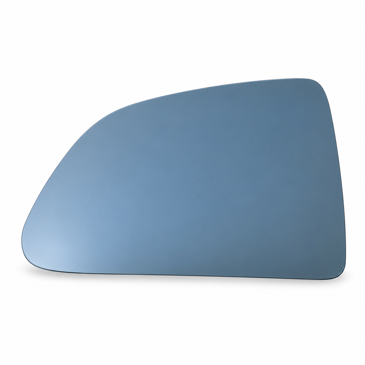 Single blue-tinted replacement side mirror glass for Tesla Model Y on a clean white background.