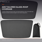 Panoramic Roof Sunshade for Tesla Model 3 / Model Y installed across the selected vehicle panoramic glass roof