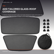 Panoramic Roof Sunshade Set for Tesla Model 3 / Model Y installed across the selected vehicle panoramic glass roof