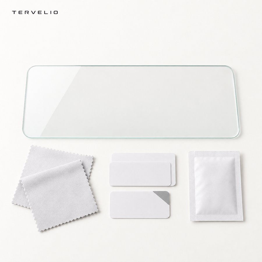 TERVELIO Rear Screen Protector for Refreshed Tesla Model Y on a clean neutral background