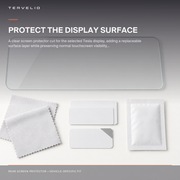 Rear Screen Protector for Refreshed Tesla Model Y installed on the compatible Tesla display