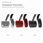 One pedal pair. Three finishes.. Brake and accelerator covers in Silver, Red or Black.