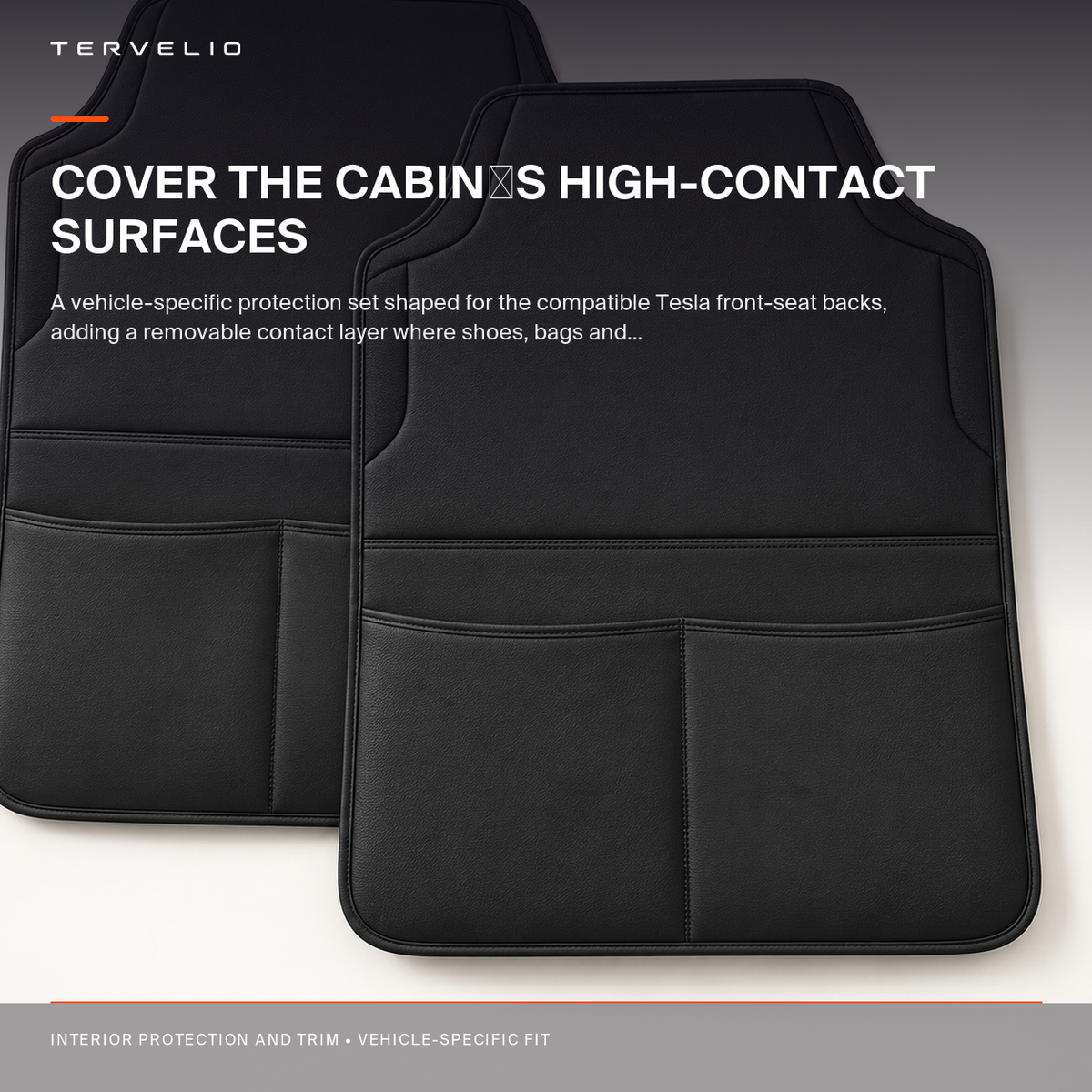 Seatback Kick Protector Set for Tesla Model 3 / Model Y installed on the compatible Tesla front-seat backs