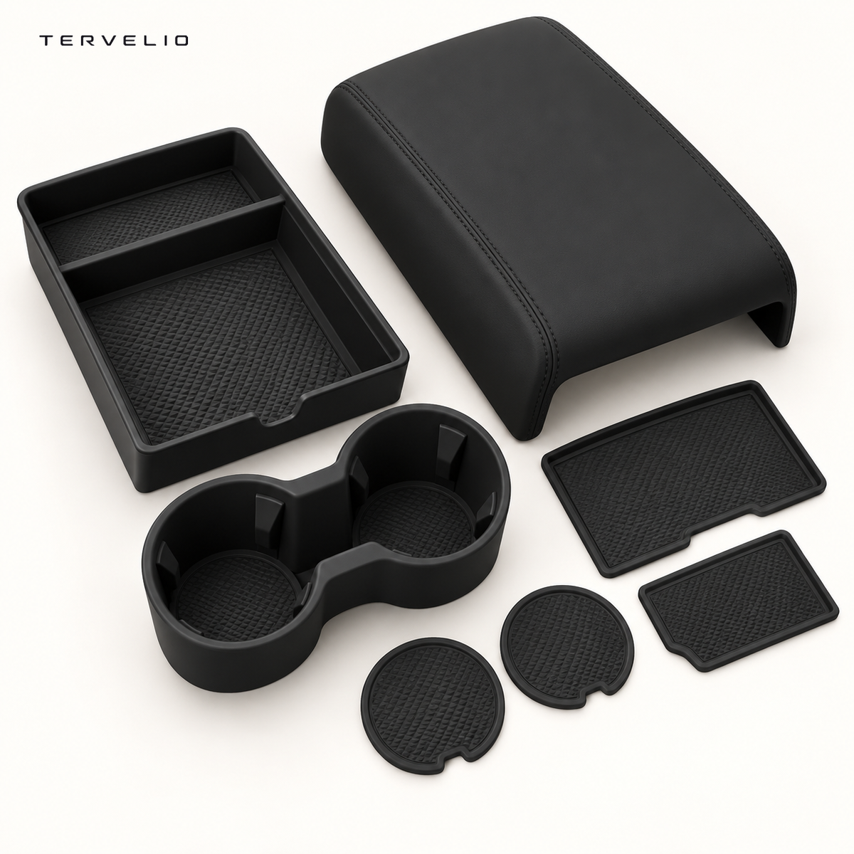 TERVELIO Silicone Center Console Protection Set for Tesla Model 3 / Model Y configuration overview