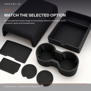 Silicone Center Console Protection Set for Tesla Model 3 / Model Y position, color and included-piece reference