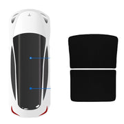 Split roof sunshade panels and liners shown for the selected Tesla Model Y configuration