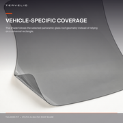 Static-Cling PVC Roof Shade for Tesla Model Y material, edge and panel detail