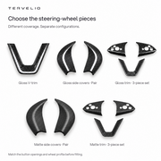 Choose the steering-wheel pieces. Different coverage. Separate configurations.
