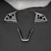 Three-piece forged-carbon steering wheel trim set