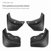 Four positions around the vehicle. Front and rear pieces have different molded profiles.
