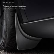 Coverage behind the wheel. A shaped flap follows the wheel-arch edge.
