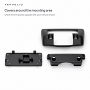 Covers around the mounting area. Check the trim pieces supplied with your vehicle version.