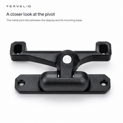 A closer look at the pivot. The metal joint sits between the display and its mounting base.