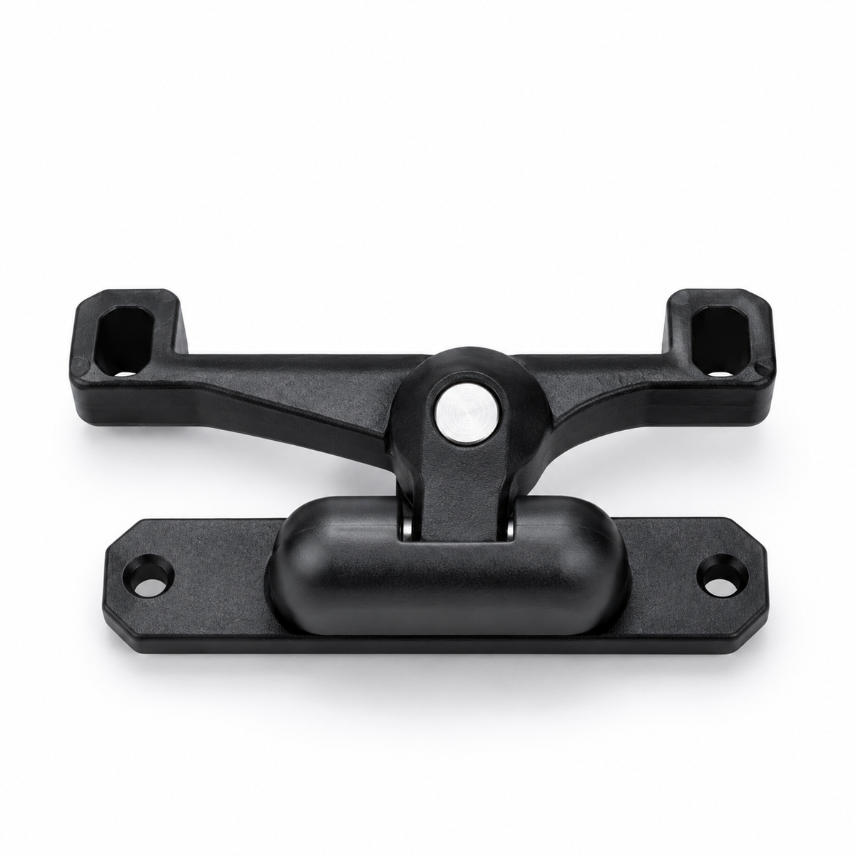 A closer look at the pivot. The metal joint sits between the display and its mounting base.