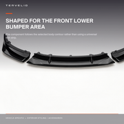 Three-Piece Front Lip Spoiler contour, joint and surface-finish detail