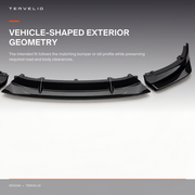 Three-Piece Front Lip Spoiler installed-profile and styling reference