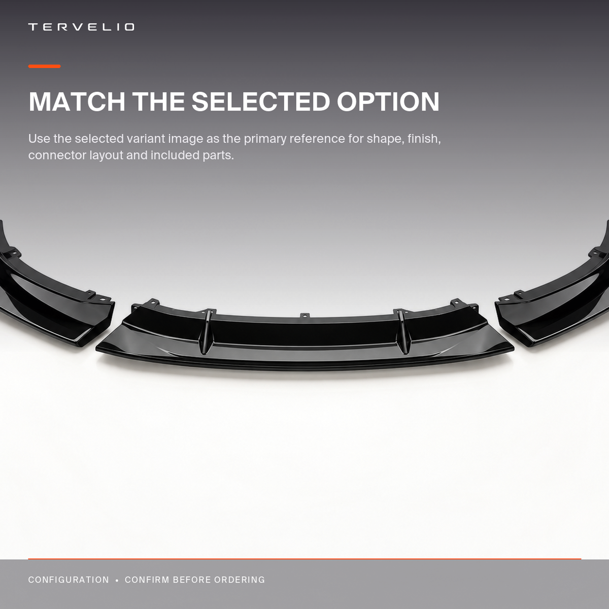 Three-Piece Front Lip Spoiler body-geometry and fitment reference