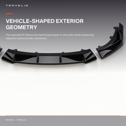 Thunder-Style Front Lip Spoiler for Tesla Model 3 installed-profile and styling reference