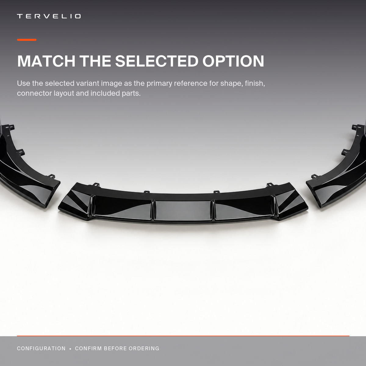 Thunder-Style Front Lip Spoiler for Tesla Model 3 body-geometry and fitment reference