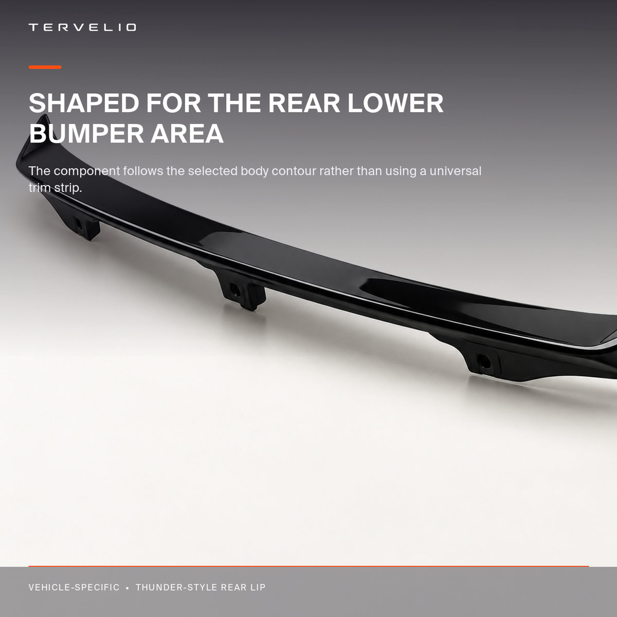 Thunder-Style Rear Lip for Refreshed Tesla Model 3 contour, joint and surface-finish detail