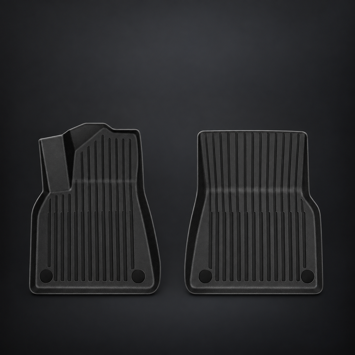 Two molded front floor mats shown before fitting; product reference, not an installation diagram.
