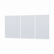 Three matte-white center-console panel wrap sheets shown on white; refreshed Model 3 and Model Y option.