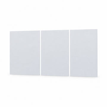 Three matte-white center-console panel wrap sheets shown on white; refreshed Model 3 and Model Y option.