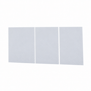 Three white carbon-style center-console wrap sheets on white; selected patterned option.
