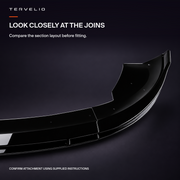 look closely at the joins: Compare the section layout before fitting.
